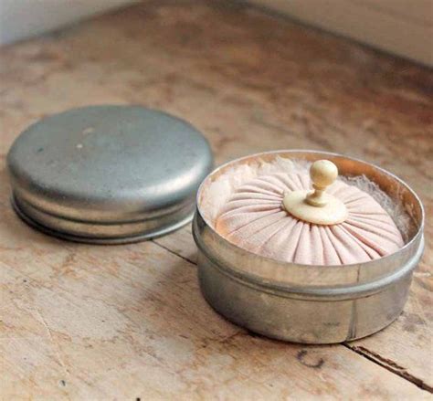 vintage metal powder boxes|vintage face powder container.